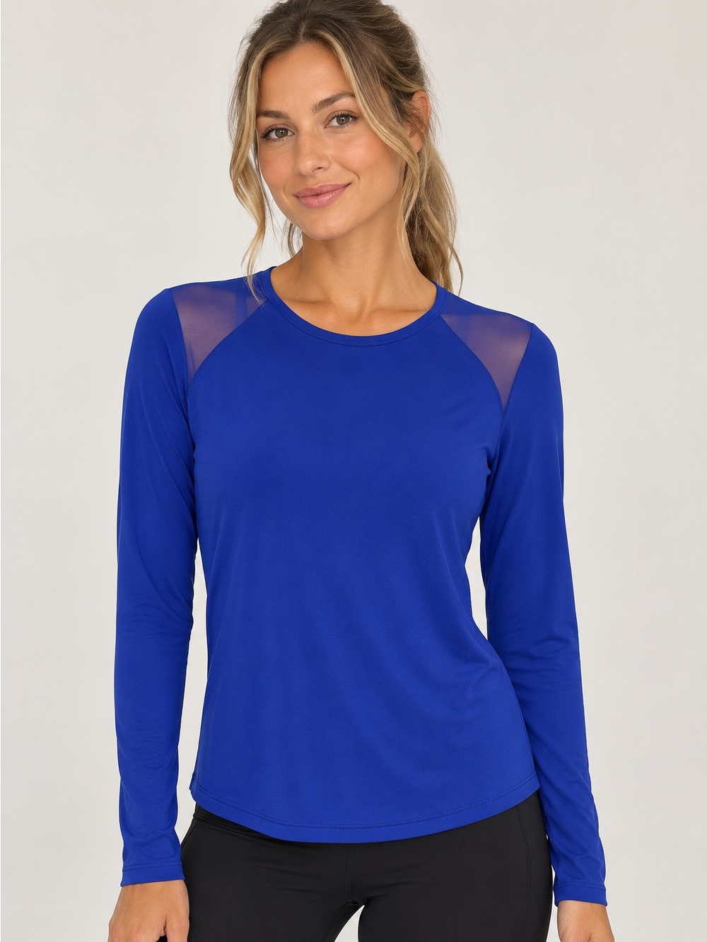 Lululemon Mesh Shoulder Sculpt Long Sleeve Running Top Blue Size 12